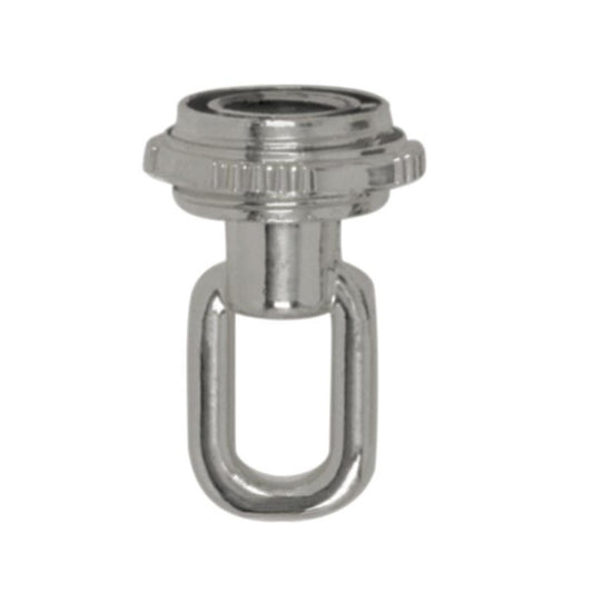 Satco 90-2494 1/4 IP Matching Screw Collar Loop With Ring 25lbs Max Brushed Nickel Finish