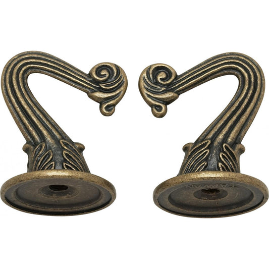 Satco 90-451 Die Cast Swag Hook Kit Antique Brass Finish Kit Contains 2 Hooks With Hardware 10lbs Max