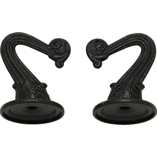 Satco 90-452 Die Cast Swag Hook Kit Black Finish Kit Contains 2 Hooks With Hardware 10lbs Max