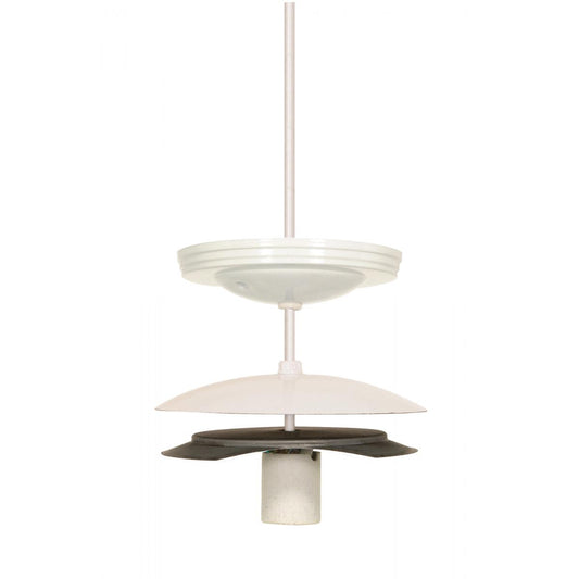Satco 90-616 5" Neckless Ball Holder Kit White Finish For 5-1/4" Diameter Glass 8 Foot 18/3 SVT Includes Hardware