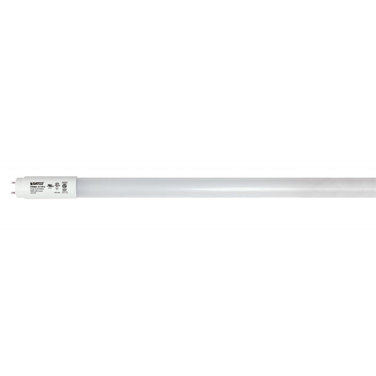 Satco S11914 18.5 Watt T8 LED 3000K Medium Bi Pin base 120-277 Volt Type B Ballast Bypass Single or Double Ended Wiring