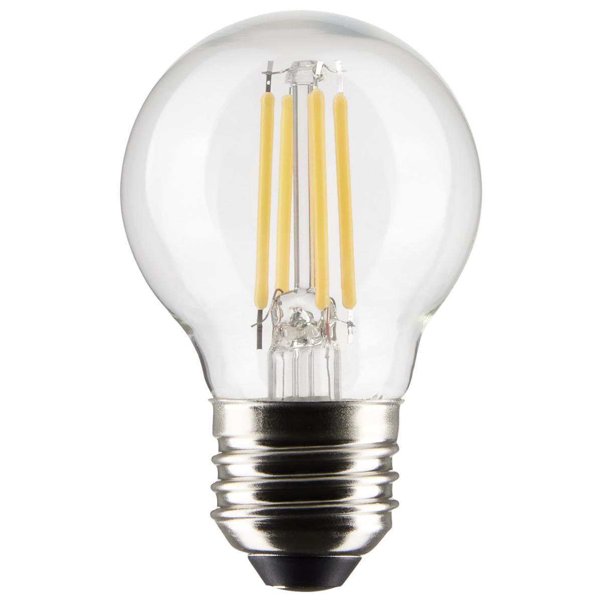 Satco S21217 4 Watt G16.5 LED; Clear; Medium base; 90 CRI; 4000K; 120 Volt