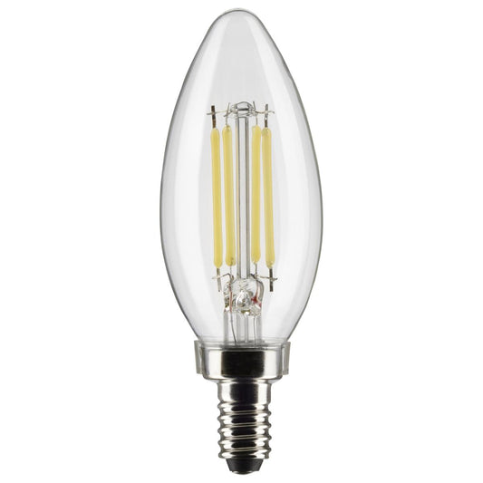 Satco S21273 5.5 Watt B11 LED; Clear; Candelabra base; 90 CRI; 2700K; 120 Volt