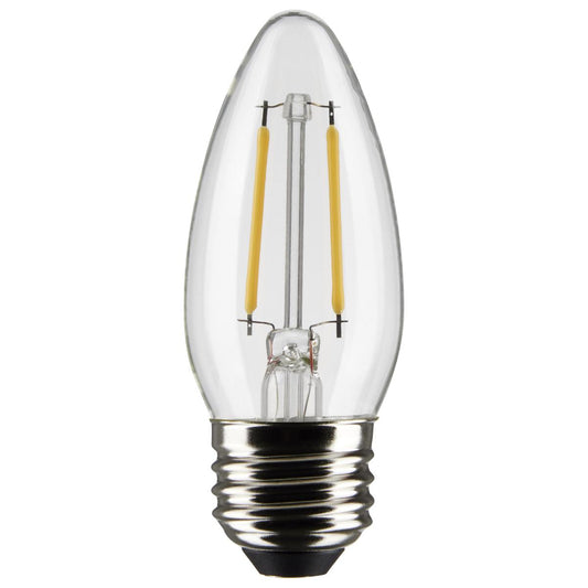 Satco S21284 4 Watt B11 LED; Clear; Medium base; 90 CRI; 2700K; 120 Volt