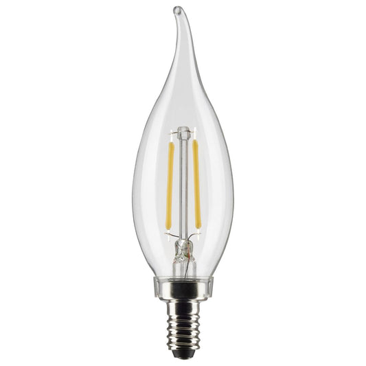 Satco S21297 4 Watt CA11 LED; Clear; Candelabra base; 90 CRI; 3000K; 120 Volt