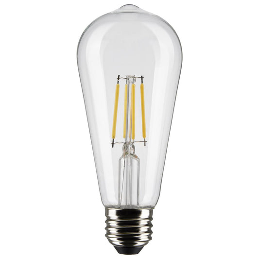 Satco S21362 5 Watt ST19 LED; Clear; Medium base; 90 CRI; 4000K; 120 Volt