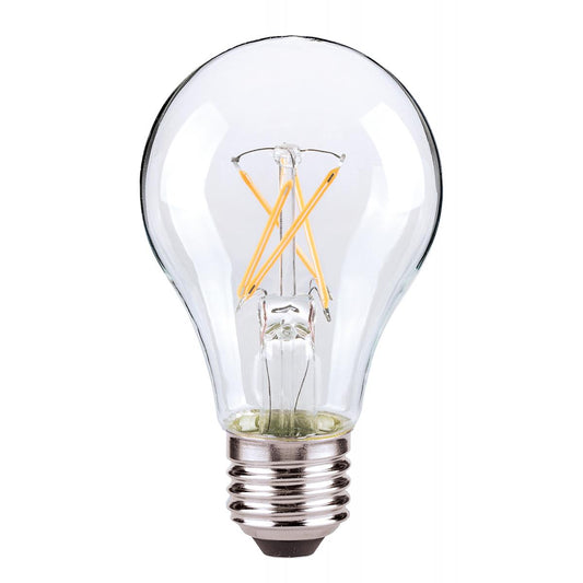 Replacement for Satco S21713 7.5 Watt A19 LED Clear 2700K Medium base 120 Volt 4-Pack - NOW S12462
