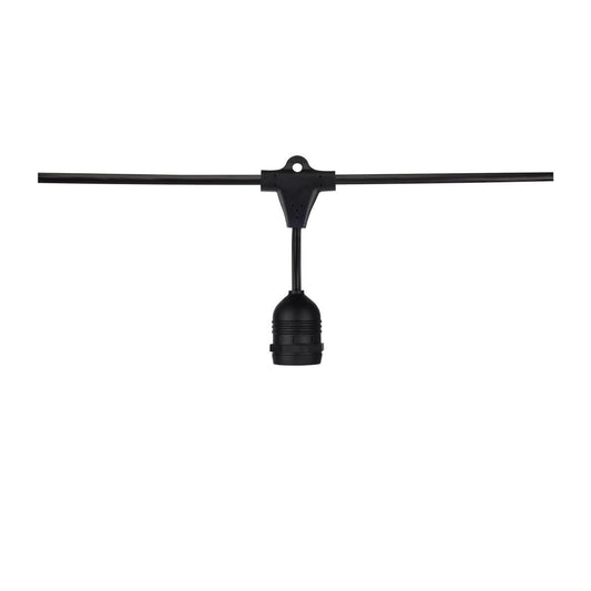 Satco S8039 24FT/SL/E26/BL/120V 24Ft; LED String Light; 12 Socketed Black Cord and Plug Only