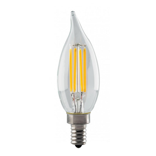 Replacement for Satco S8552 4CA10/LED/927/CL/120V/E12 4.5 Watt CA11 LED Clear E12 Candelabra base 2700K 120 Volt - NOW S21296