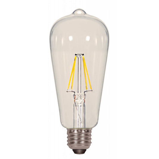Replacement for Satco S8851 7ST19/CL/LED/E26/40K/120V 6.5 Watt ST19 LED Clear Medium base 4000K 120 Volt - NOW S21362