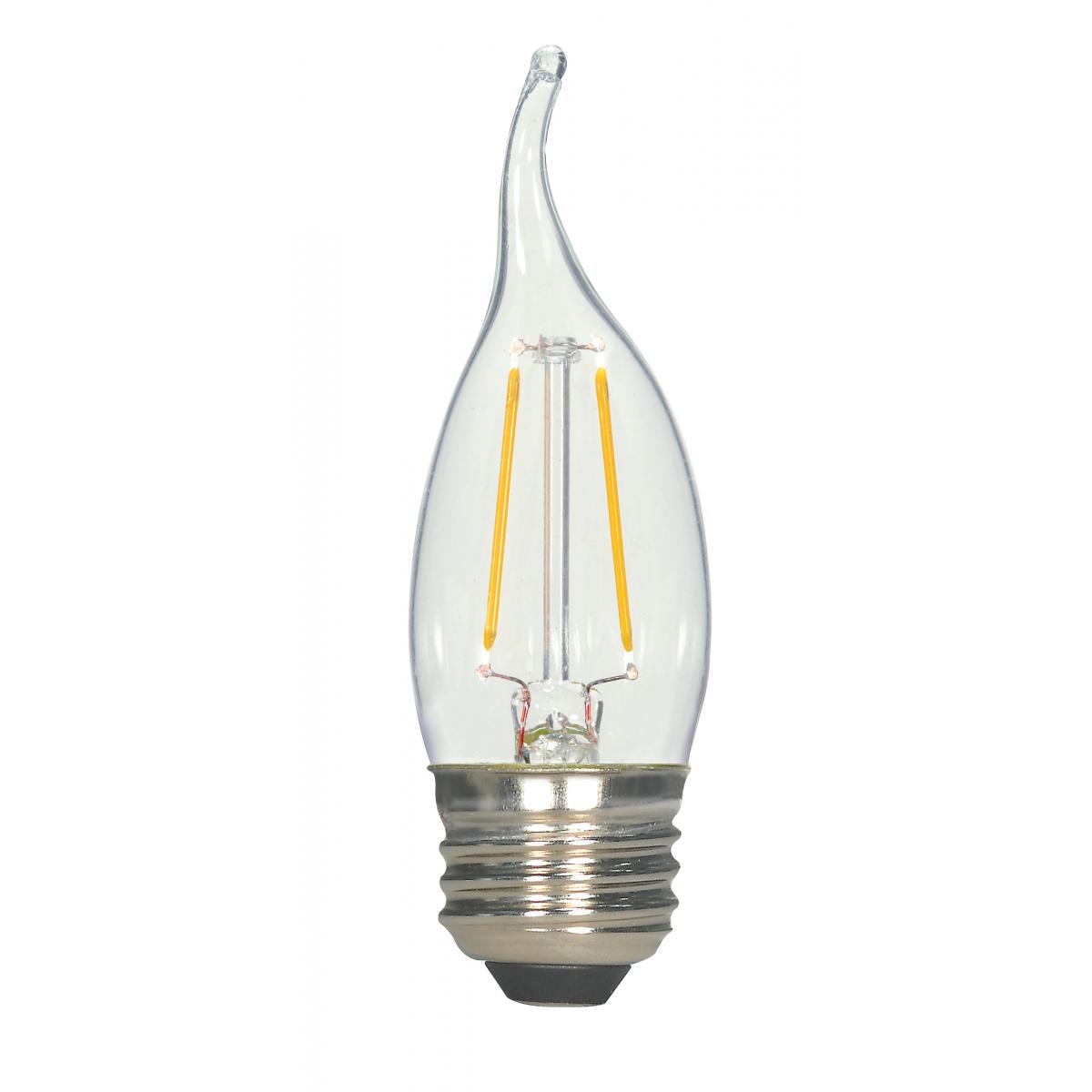 Satco S9571 2.5W EFC/LED/27K/120V 2.5 Watt CA11 LED Clear Medium base 2700K 250 Lumens 120 Volt