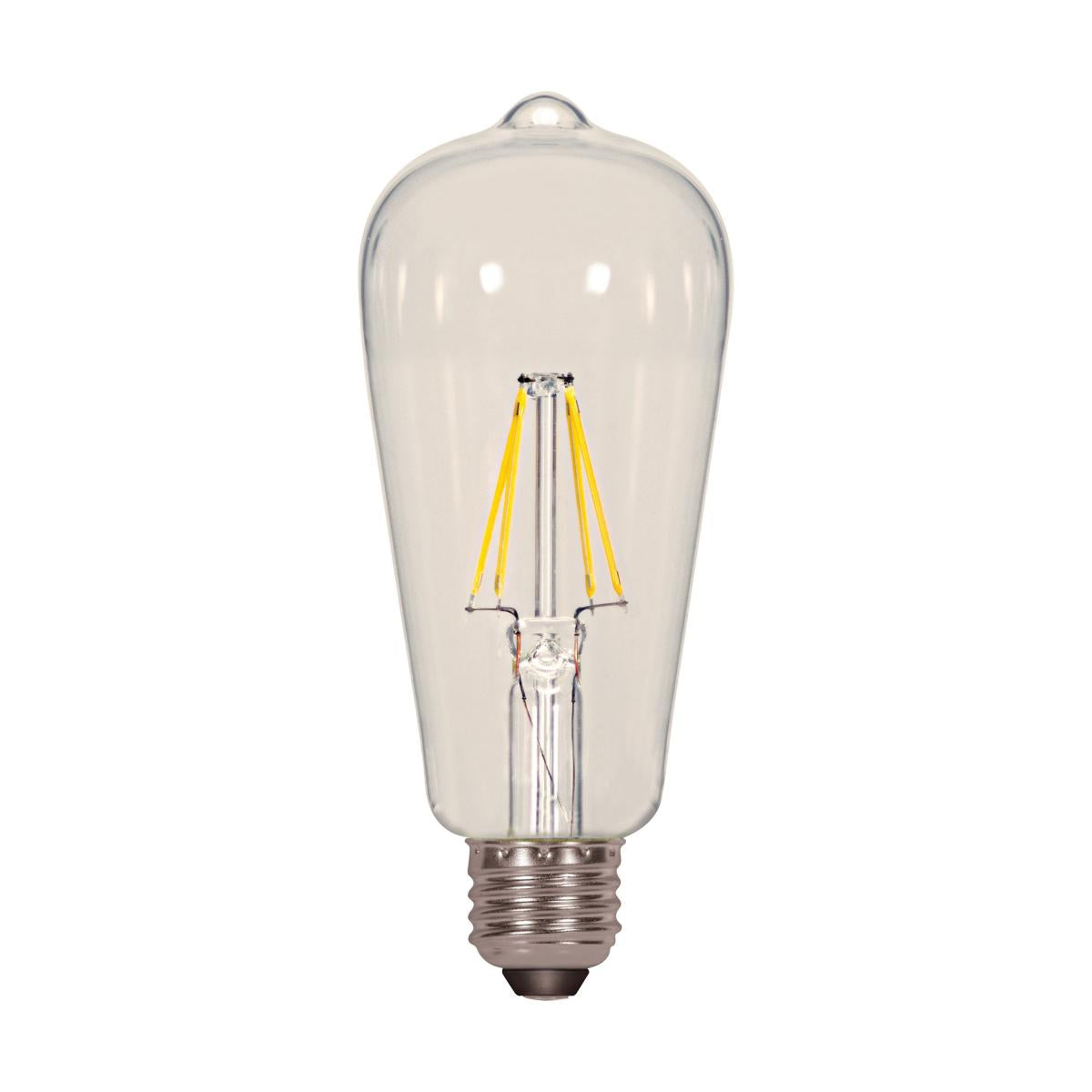 Replacement for Satco S9895 7ST19/CL/LED/E26/30K/120V 6.5 Watt ST19 LED Clear Medium base 3000K 120 Volt - 4NOW S2136