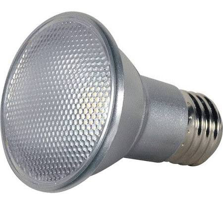 7W PAR20 LED, Narrow Flood, Silver Finish, 2700K, Satco S9400