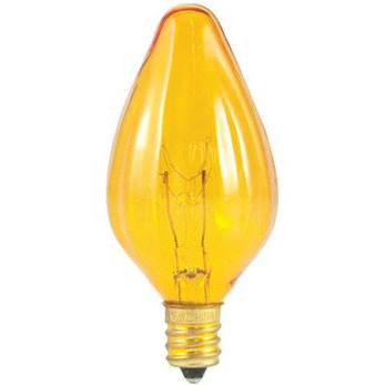 Bulbrite 420215 15F10A 15W 130V F10 Amber Fiesta Bulb E12 Base